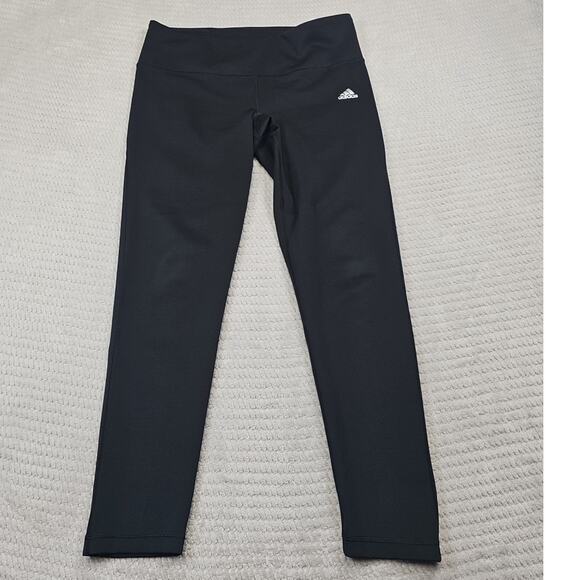 Adidas Leggings Womens Large Black Climalite Performance Workout Gym Casual - Picture 1 of 8